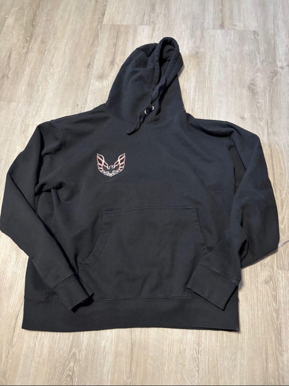 Black Pullover Hoodie with Embroidered FireBird Logo
